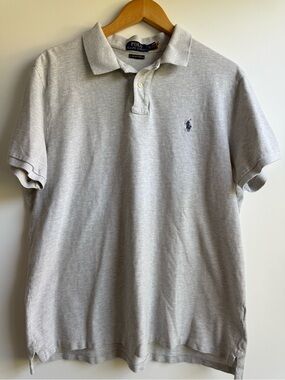 Ralph Lauren Men’s Light Gray Polo Shirt with Navy Pony